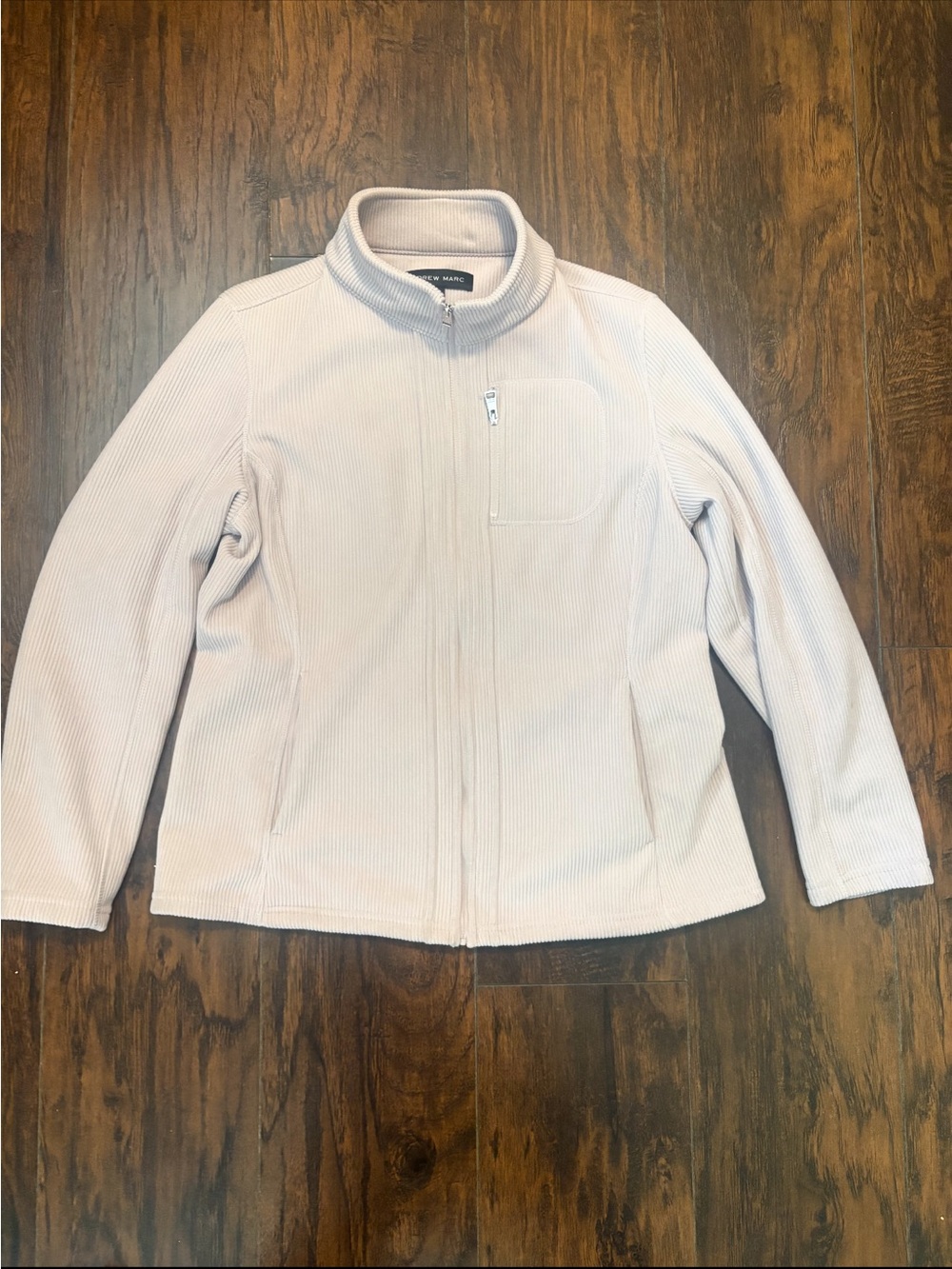 Andrew Marc Light Lilac Ribbed Full-Zip Bomber Jacket